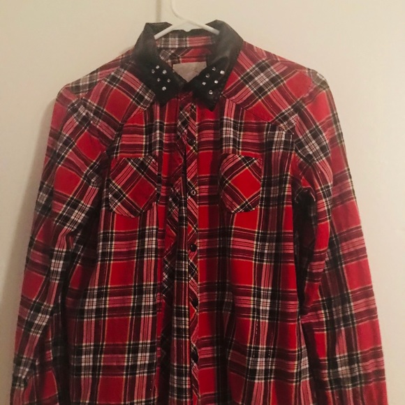 Justice Button Up Shirt w/Rhinestone - Picture 2 of 3